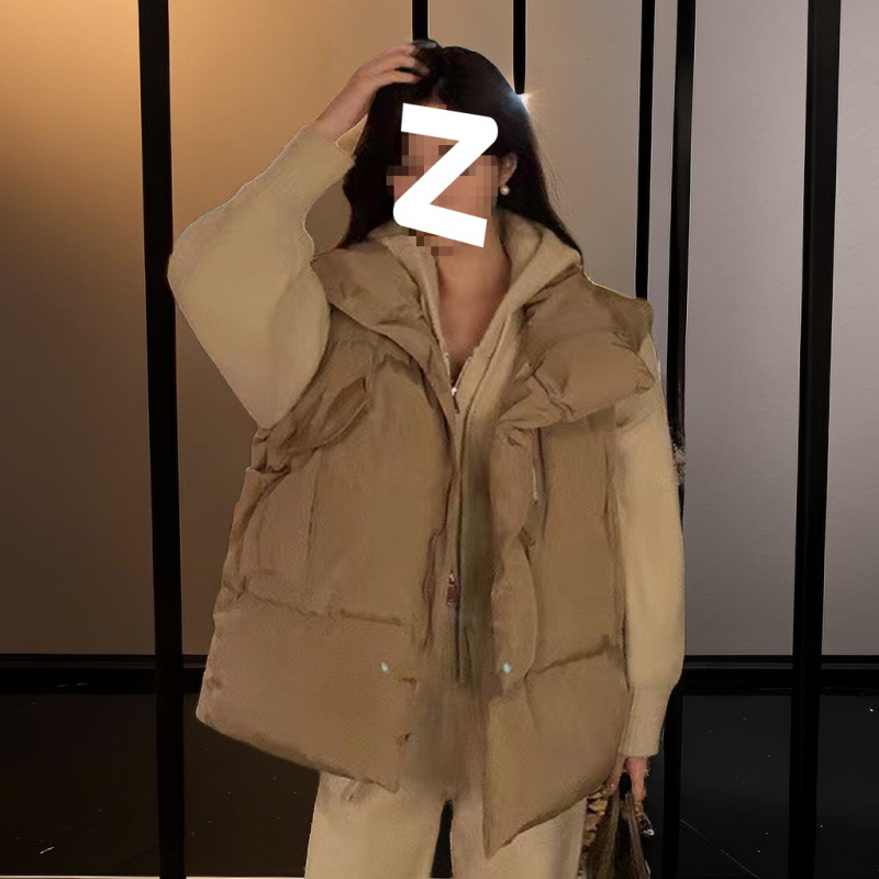 Ženski bez rukava prsluk — V-izrez, jedno dugme, glavni materijal: rayon, punilo: drugo