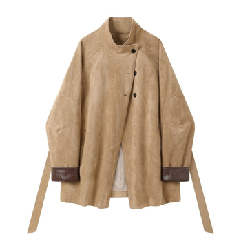 Női koreai stílusú szélkabát - ujjatlan, négyszögletes gallér, középhosszú