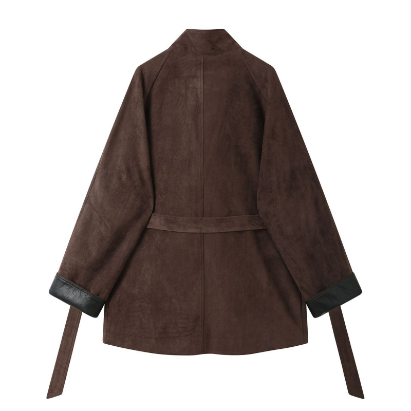 Női koreai stílusú szélkabát - ujjatlan, négyszögletes gallér, középhosszú