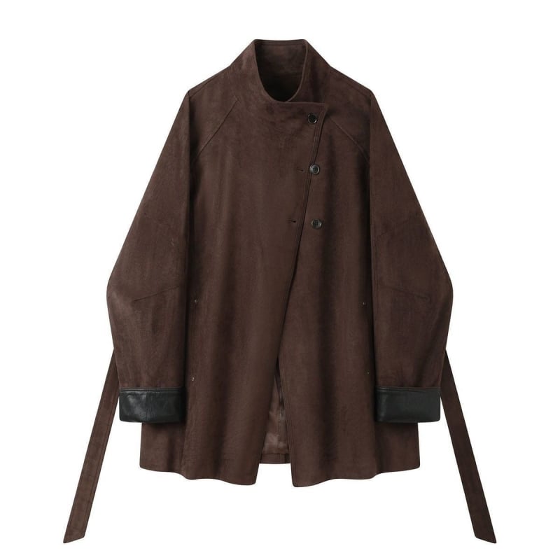 Női koreai stílusú szélkabát - ujjatlan, négyszögletes gallér, középhosszú