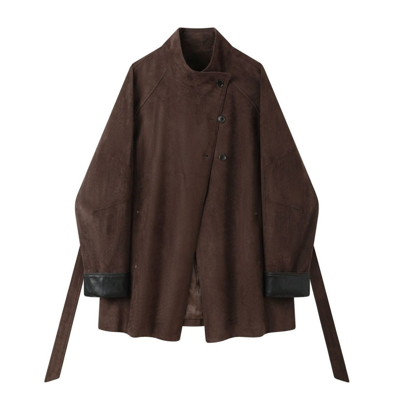 Női koreai stílusú szélkabát - ujjatlan, négyszögletes gallér, középhosszú