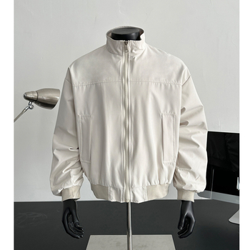 Яке в японски стил за работа със стойкова яка, цип, свободна кройка и странични джобове – ветроустойчиво