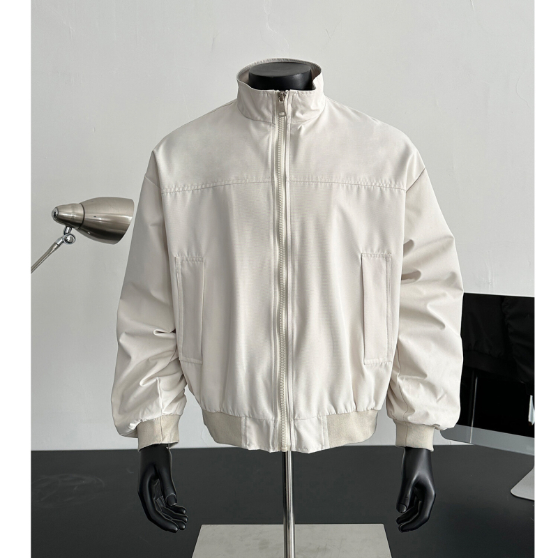 Яке в японски стил за работа със стойкова яка, цип, свободна кройка и странични джобове – ветроустойчиво