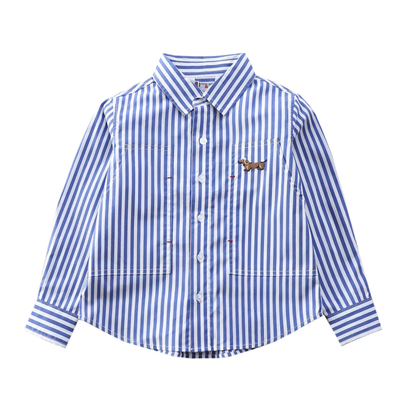 Unisex dječja košulja s vertikalnim prugama, dugi rukav, casual stil, proljeće 2025.