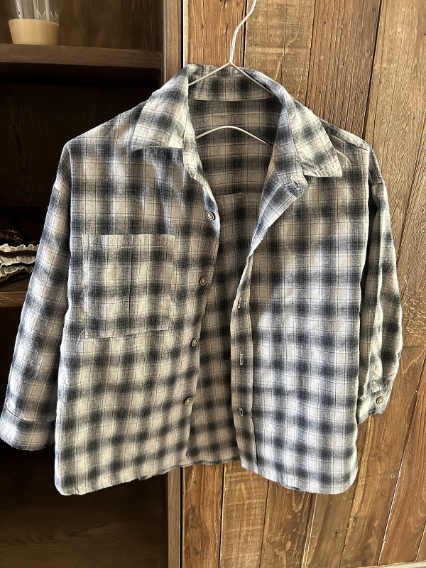 Gyerekeknek készült ing, lazított szabásvonal, koreai stílus, kockás minta, hosszú ujjú, 3–8 éves gyerekeknek