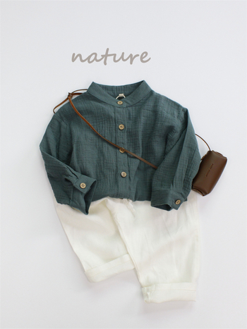 Koreai stílusú gyereking, lapel collar, 100% pamut, 3–8 éveseknek