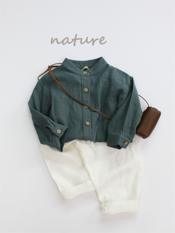 Koreai stílusú gyereking, lapel collar, 100% pamut, 3–8 éveseknek