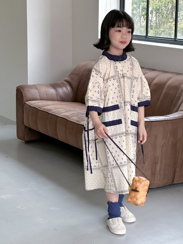 KUMAI.KIDS Unisex gyerekeknek nyári pamuting, koreai stílusú rácsos minta, kerek nyak, rövid ujjú, 3–8 éveseknek