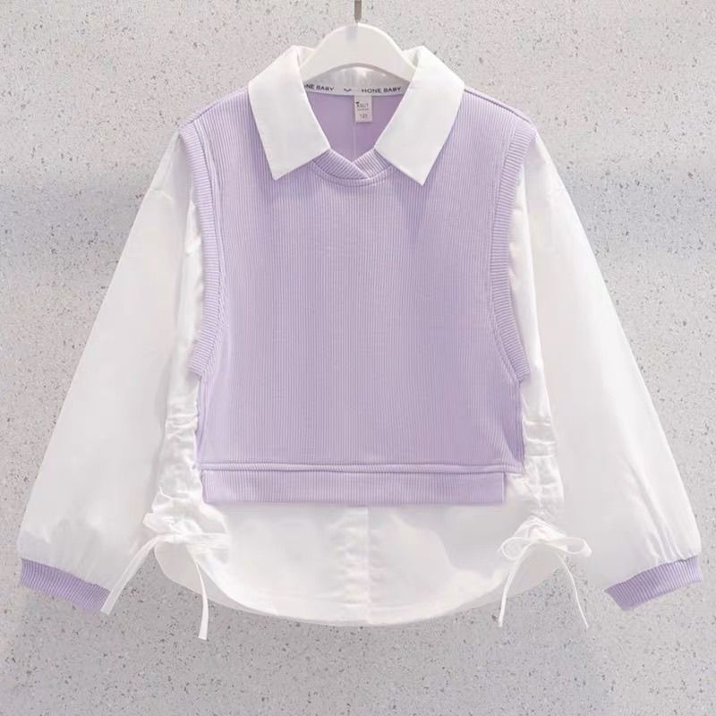 Gyerekeknek szóló kétrészes szett: ing és nadrág, kollégiumi stílus, akril 91–95%, hosszú ujjú, ősz