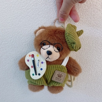 Мече с висулка — плюшена играчка с пълнеж PP памук, мека къса плюш, унисекс, за деца 4–6 г.