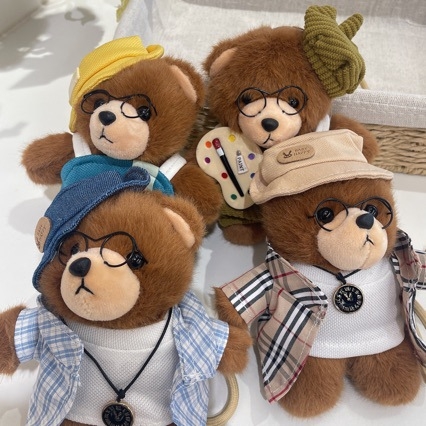 Мече с висулка — плюшена играчка с пълнеж PP памук, мека къса плюш, унисекс, за деца 4–6 г.