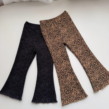Dječji set: denim košulja i hlače s leopard uzorkom, 100% pamuk, za uzrast 1–3 godine, proljeće 2024