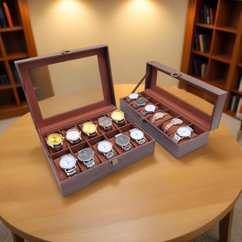Кутия за съхранение на часовници с капак — луксозна, прахо- и влагозащитена, мултифункционална витрина за бижута, възможност за печат на лого, подходяща за механични часовници