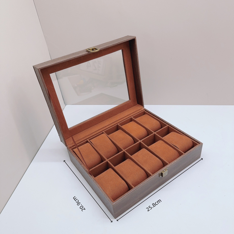 Кутия за съхранение на часовници с капак — луксозна, прахо- и влагозащитена, мултифункционална витрина за бижута, възможност за печат на лого, подходяща за механични часовници