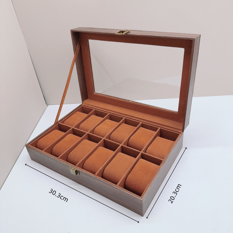 Кутия за съхранение на часовници с капак — луксозна, прахо- и влагозащитена, мултифункционална витрина за бижута, възможност за печат на лого, подходяща за механични часовници