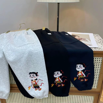 Dječje hlače za dječake - cartoon uzorak, pamuk, srednja struka, proljeće i jesen