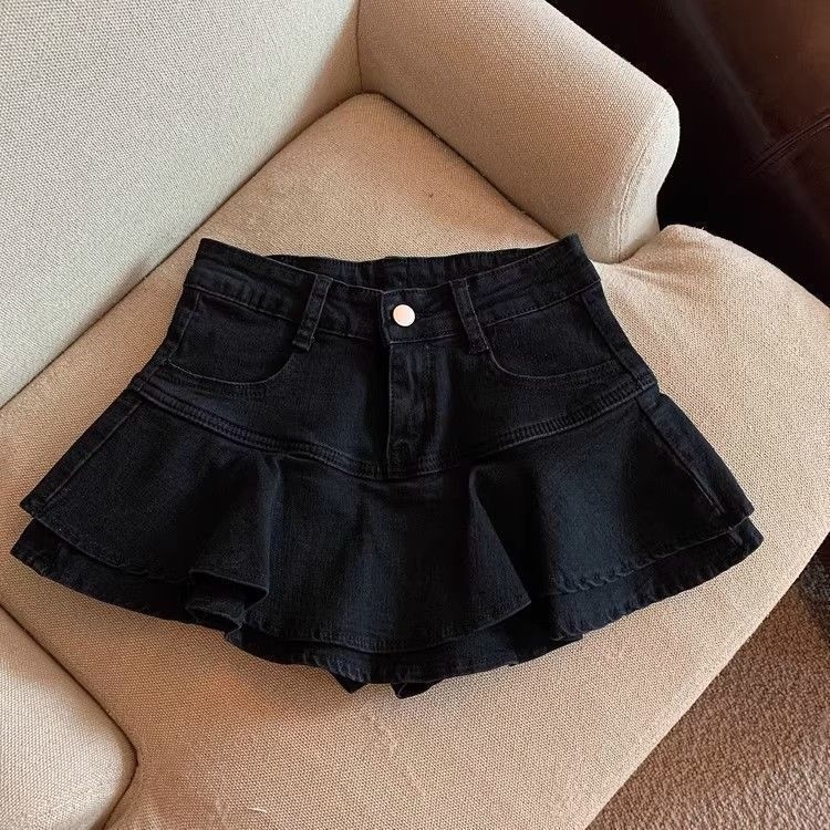 Gyermekeknek tervezett elasztikus farmer szoknya - mindennapi stílus - fő anyag 90–95% - megfelelő újszülötteknek 0–1 évig - márka ZHUTUOPU