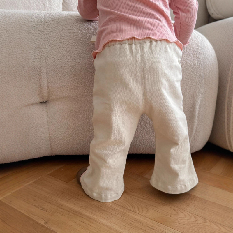 Pantalone za djevojčice s izvezom, proljetno-jesenski stil, korejskog stila, svakodnevne hlače s čipkastim rubom, 2025