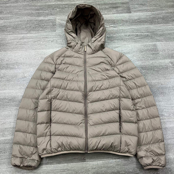 Geacă de puf cu umplutură din puf de gâscă alb, 100% puf, cu glugă și fermoar