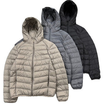 Geacă de puf cu umplutură din puf de gâscă alb, 100% puf, cu glugă și fermoar