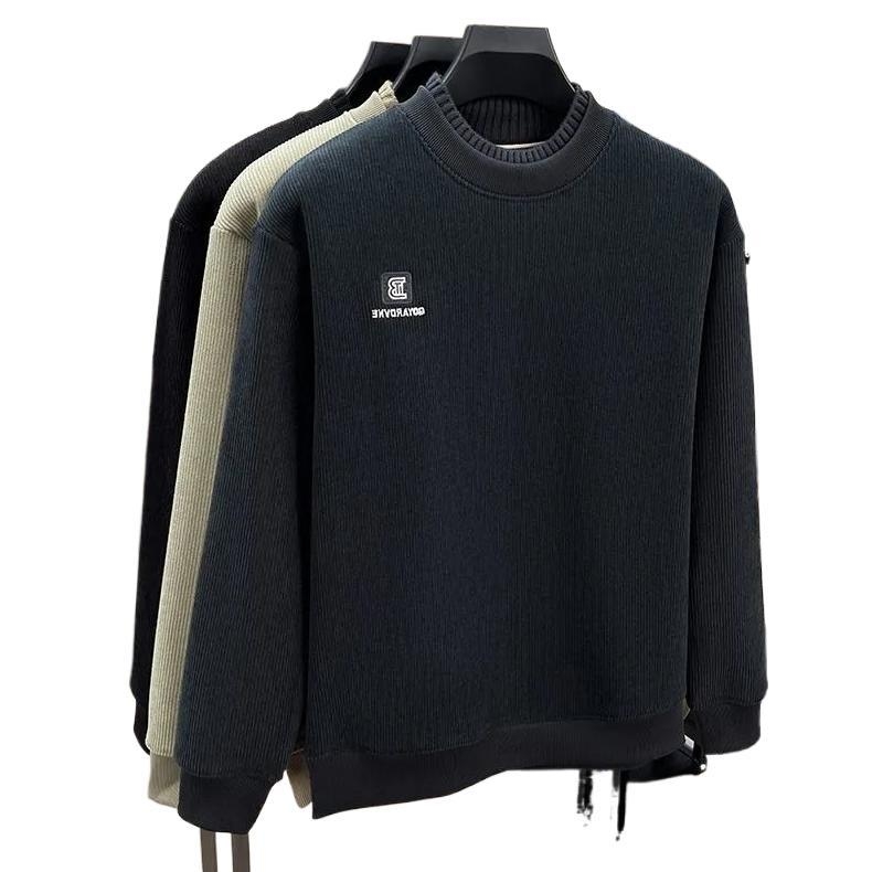 Vyrinis kapucinė su flisinio pamušalo – Corduroy, laisvas kirpimas, ilgos rankovės, 180–250 g