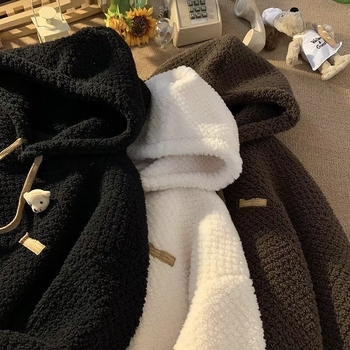 Vyriskas gobtuvinės fliso striukes džemperis su gobtuvu, oversize kirpimas, žiemai, poliesterio audinys 91–95%, ilgos rankovės, kišenės su aplikacijomis