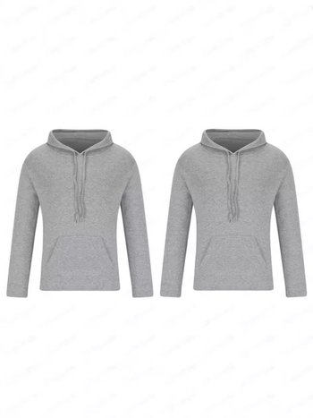 Vyrų dviejų dalių džemperių su gobtuvu komplektas, laisvas kirpimas, apvalus kaklas, ilgomis rankovėmis, poliesterio 96%+