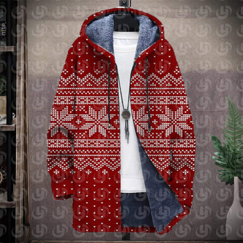 Muški zimski kaput, ležerni kroj, zatvarač, print, okrugli ovratnik