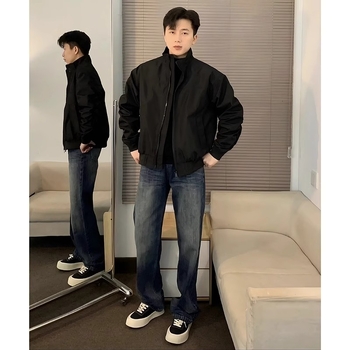 Muška jakna mladenačkog stila sa stojećim ovratnikom, zatvaračem, udoban kroj