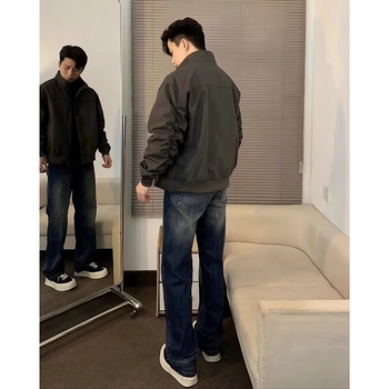 Muška jakna mladenačkog stila sa stojećim ovratnikom, zatvaračem, udoban kroj