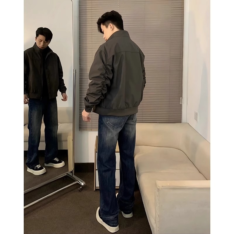 Muška jakna mladenačkog stila sa stojećim ovratnikom, zatvaračem, udoban kroj