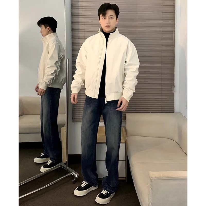 Muška jakna mladenačkog stila sa stojećim ovratnikom, zatvaračem, udoban kroj