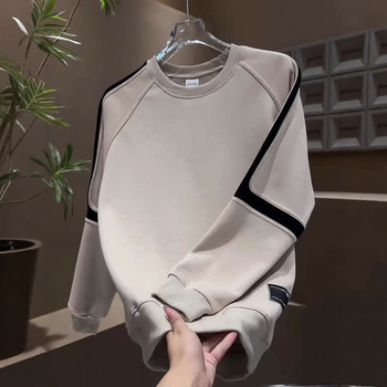 Vyrų Amerikos retro džemperis su apvaliu kaklu, laisvas kirpimas, medvilnė 71–80%