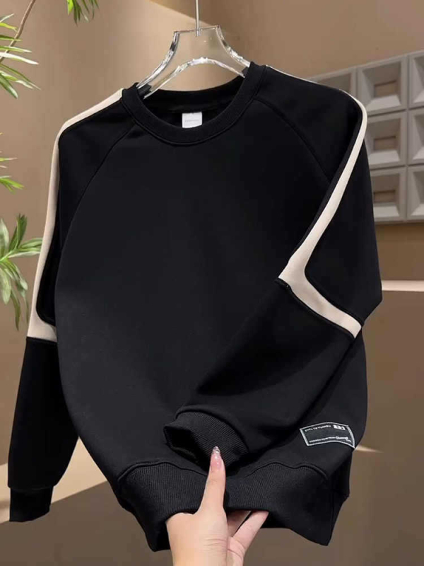 Vyrų Amerikos retro džemperis su apvaliu kaklu, laisvas kirpimas, medvilnė 71–80%