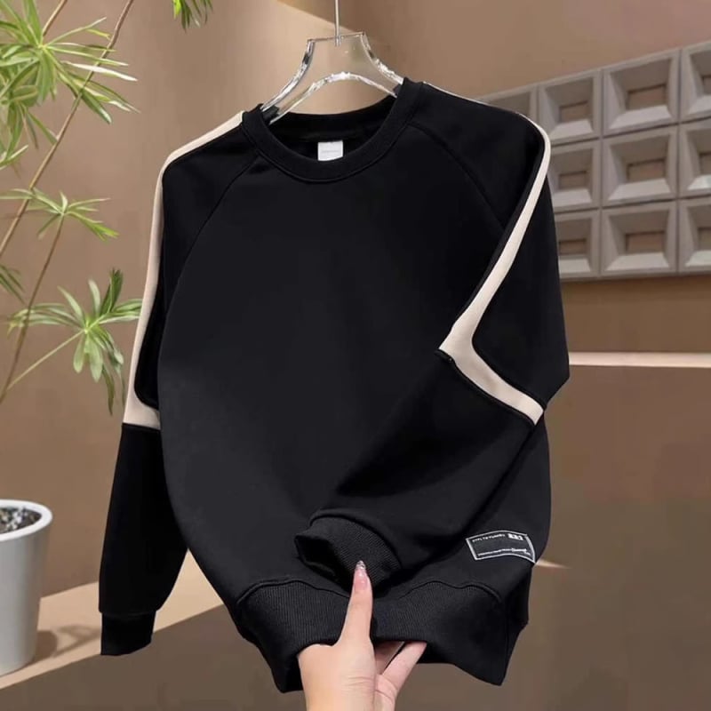 Vyrų Amerikos retro džemperis su apvaliu kaklu, laisvas kirpimas, medvilnė 71–80%