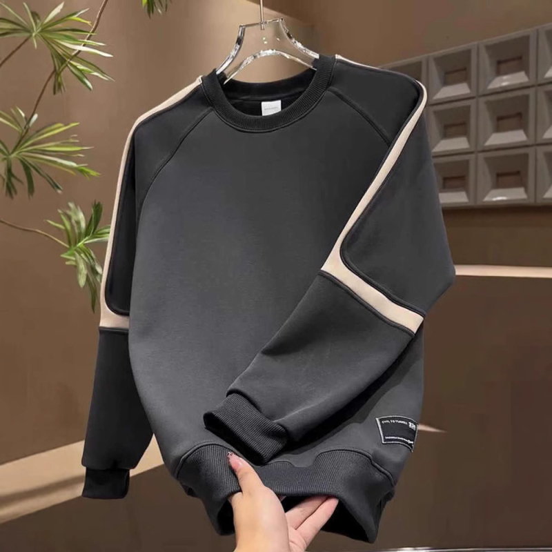 Vyrų Amerikos retro džemperis su apvaliu kaklu, laisvas kirpimas, medvilnė 71–80%