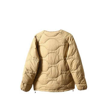 Žieminė striukė be apykaklės, vėjo ir vandens atspari, su antis pūkų įdaru