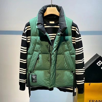 Muška vest Harajuku stil, Oxford tkanina, poliestersko punjenje, uski kroj