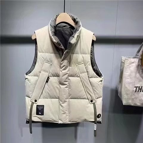 Muška vest Harajuku stil, Oxford tkanina, poliestersko punjenje, uski kroj