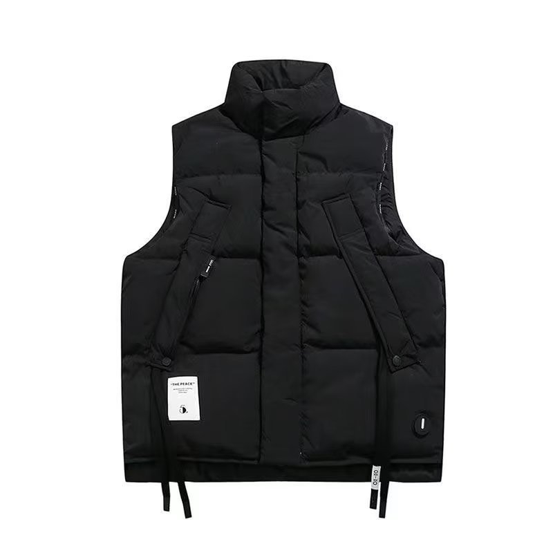 Muška vest Harajuku stil, Oxford tkanina, poliestersko punjenje, uski kroj