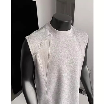 Meeste varrukateta T-särk vest, vaba lõikega, polüesterkangas, 96% polüester, nooruslik sportlik stiil