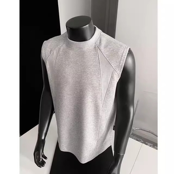 Meeste varrukateta T-särk vest, vaba lõikega, polüesterkangas, 96% polüester, nooruslik sportlik stiil