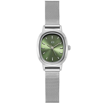 Ženski sat s ovalnom mrežastom narukvicom – vodootporan do 30 m, kvarcni mehanizam, narukvica od nehrđajućeg čelika, kućište od legure