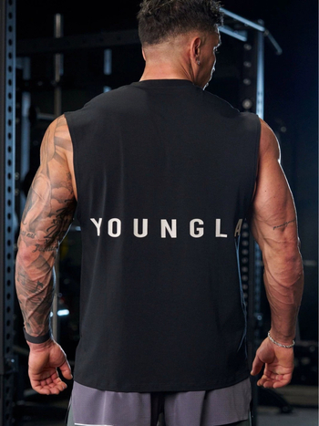 YOUNGLA sport vest kirjaprindiga – Loose Fit, puuvill, suvi 2025