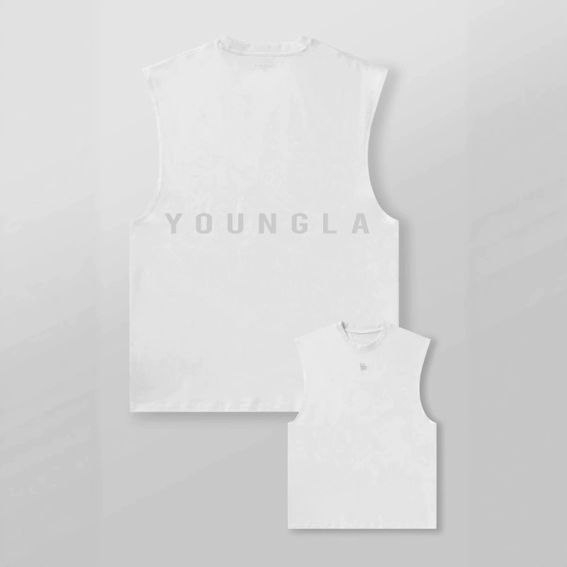 YOUNGLA sport vest kirjaprindiga – Loose Fit, puuvill, suvi 2025