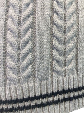 Unisex kootud V-kaelusega pullover, slim-fit, keeratud lille muster, polüesterkiud, kevad-sügis