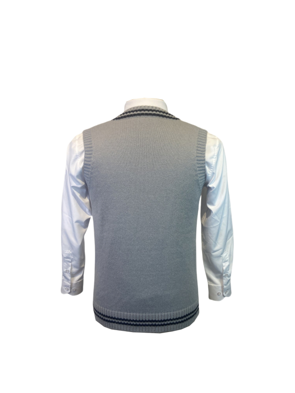 Unisex kootud V-kaelusega pullover, slim-fit, keeratud lille muster, polüesterkiud, kevad-sügis