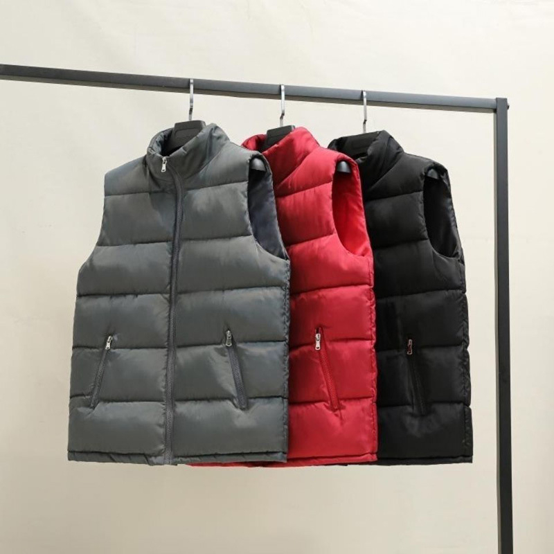 Muška vesta s punom od pamuka, korejskog stila, slobodan kroj, zatvarač, poliester mješavina (80% poliester)