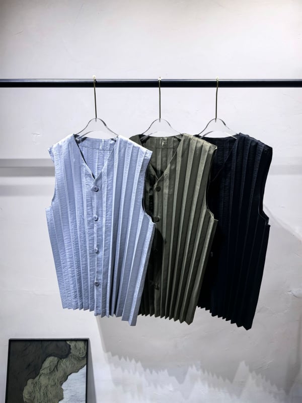 Pamuk vesta, japanski retro stil, V-neck, široka silueta, za muškarce