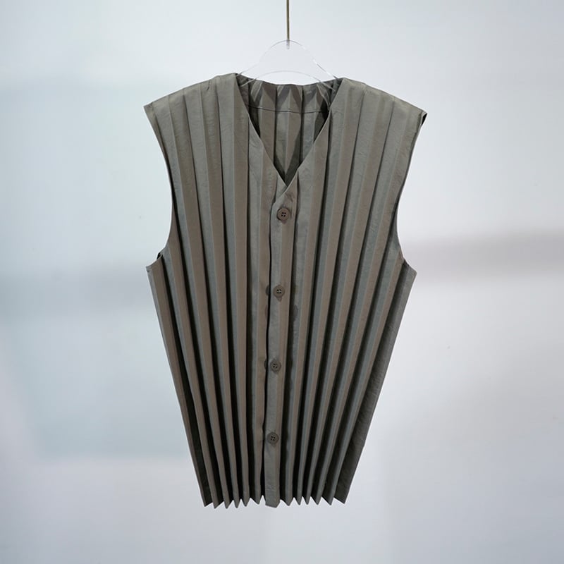 Pamuk vesta, japanski retro stil, V-neck, široka silueta, za muškarce